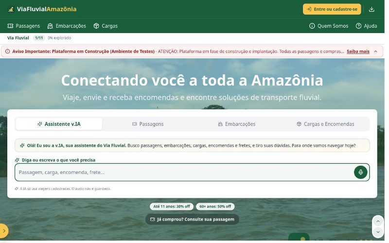 Miniatura: Página inicial e busca de passagens